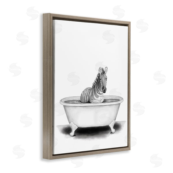 Stupell Industries Rachel Nieman | Zebra In A Tub Funny
