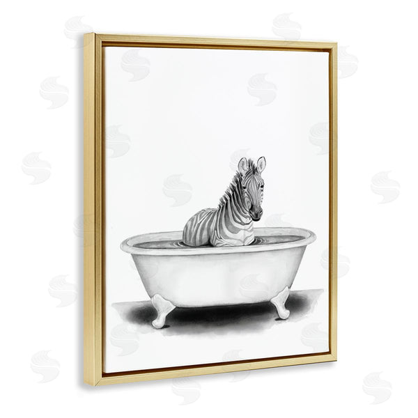 Stupell Industries Rachel Nieman | Zebra In A Tub Funny