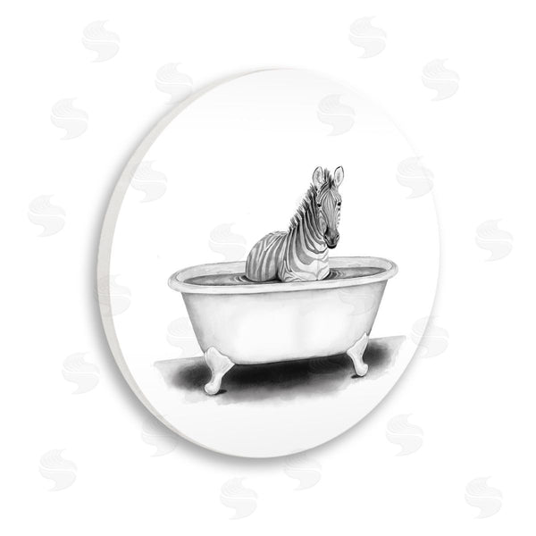 stupell industries Rachel Nieman | Zebra In A Tub Funny Animal Bathroom Drawing Wall Art