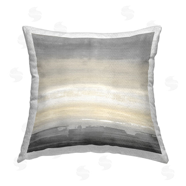 Stupell Industries Rachel Springer | Grey Abstract Landscape Printed Throw Pillow