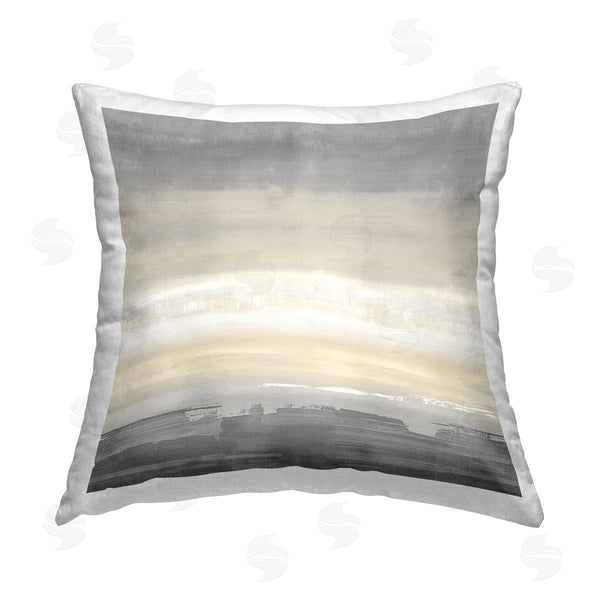 stupell industries Rachel Springer | Grey Abstract Landscape Printed Throw Pillow