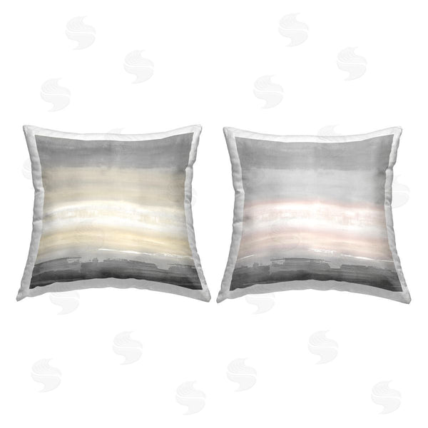 stupell industries Rachel Springer | Grey Gradient Abstract Landscape Printed Throw Pillow Set