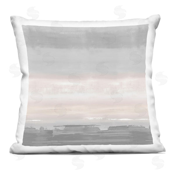 stupell industries Rachel Springer | Pink & Grey Brushed Abstract Printed Throw Pillow