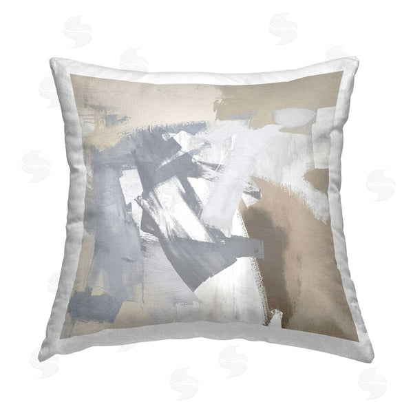 stupell industries Rachel Springer | Tan & Grey Abstract Printed Throw Pillow