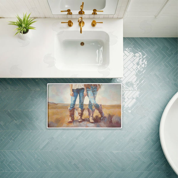 Stupell Industries Ramona Murdock | All About The Cowboy Boots Plush Bath Mat
