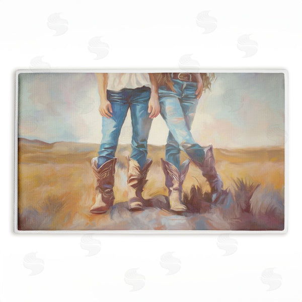 stupell industries Ramona Murdock | All About The Cowboy Boots Plush Bath Mat