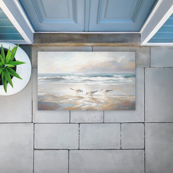 Stupell Industries Ramona Murdock | Blue Haven Bay Birds Non-Woven Door Mat