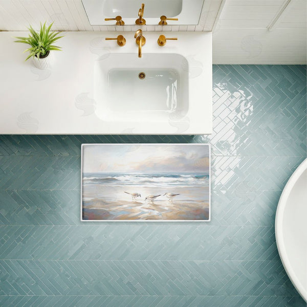 Stupell Industries Ramona Murdock | Blue Haven Bay Birds Plush Bath Mat