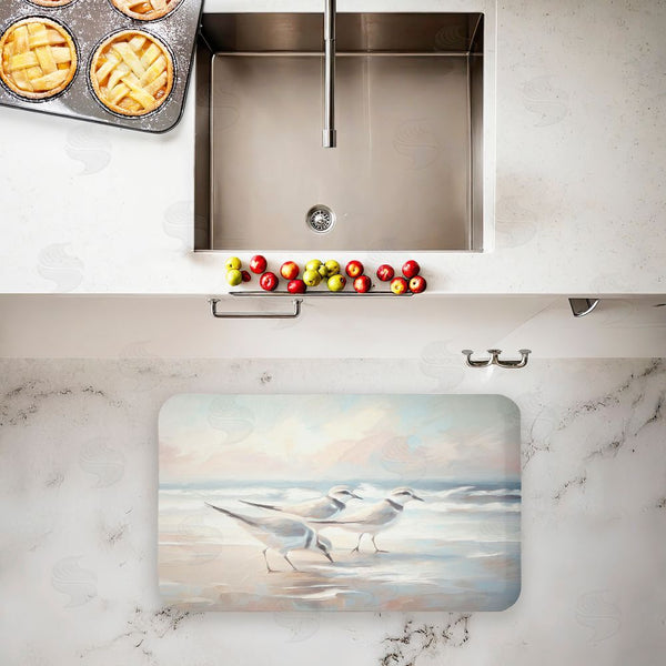 Stupell Industries Ramona Murdock | Blue Haven Bay Sandpipers Anti-Fatigue Mat