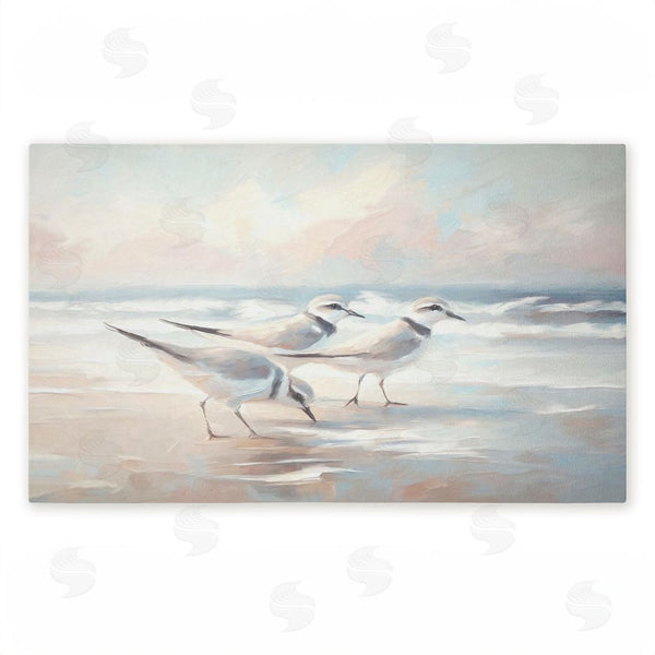 stupell industries Ramona Murdock | Blue Haven Bay Sandpipers Non-Woven Door Mat