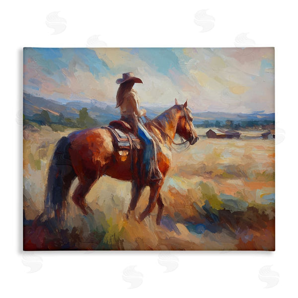 stupell industries Ramona Murdock | Cowgirl in Western Scene Wall Art