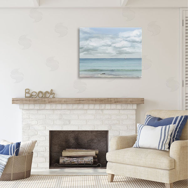 Stupell Industries Ramona Murdock | Distant Sailboat Cloudy Shore Wall Art