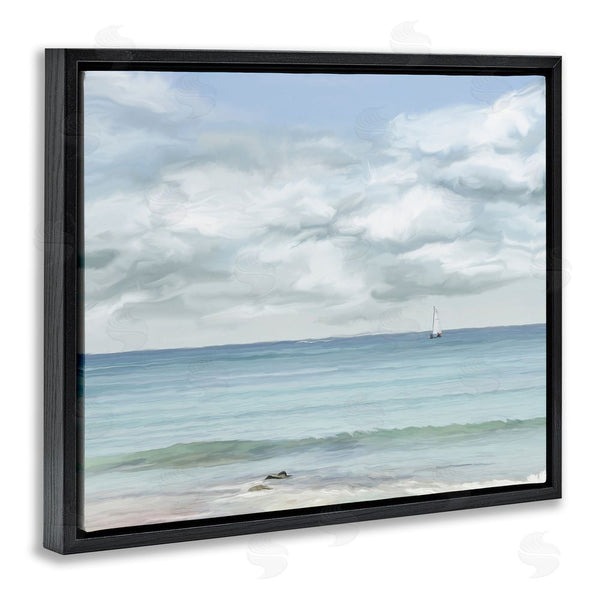 Stupell Industries Ramona Murdock | Distant Sailboat Cloudy Shore Wall Art