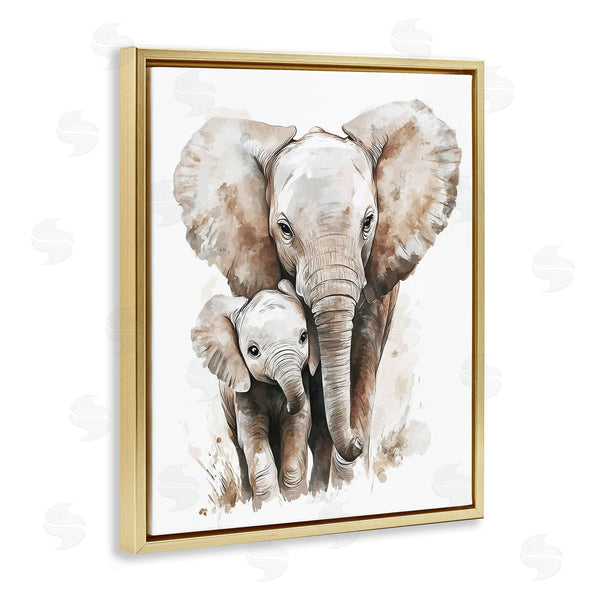 Stupell Industries Ramona Murdock | Elephant Baby With Mother