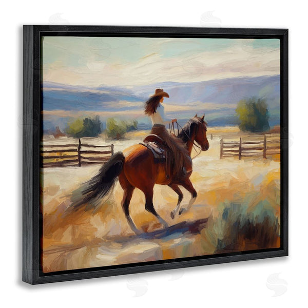 Stupell Industries Ramona Murdock | Galloping Cowgirl Landscape Wall Art