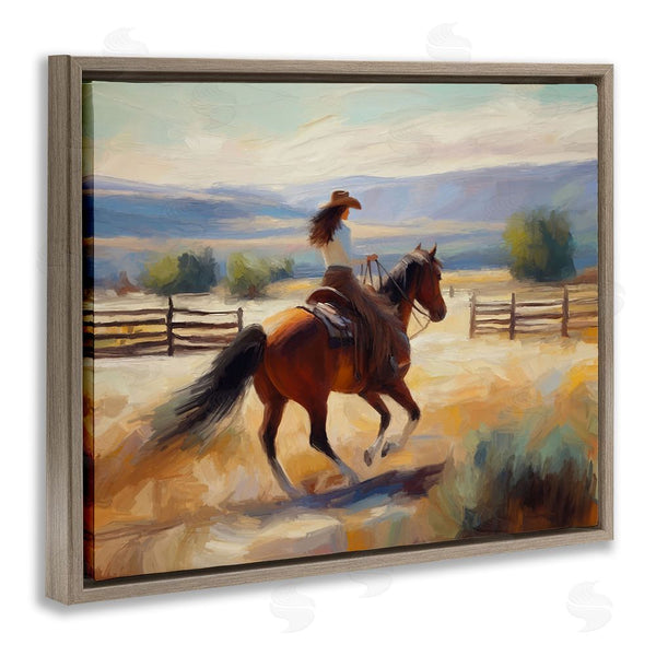 Stupell Industries Ramona Murdock | Galloping Cowgirl Landscape Wall Art