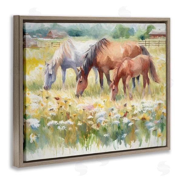 Stupell Industries Ramona Murdock | Grazing Horses In Meadow Wall Art