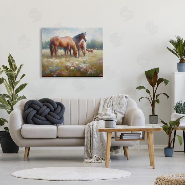 Stupell Industries Ramona Murdock | Horse Family In Meadow Wall Art