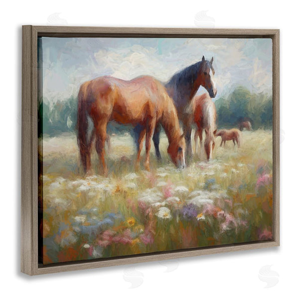 Stupell Industries Ramona Murdock | Horse Family In Meadow Wall Art