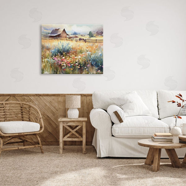 Stupell Industries Ramona Murdock | Horse In Farmhouse Meadow Wall Art