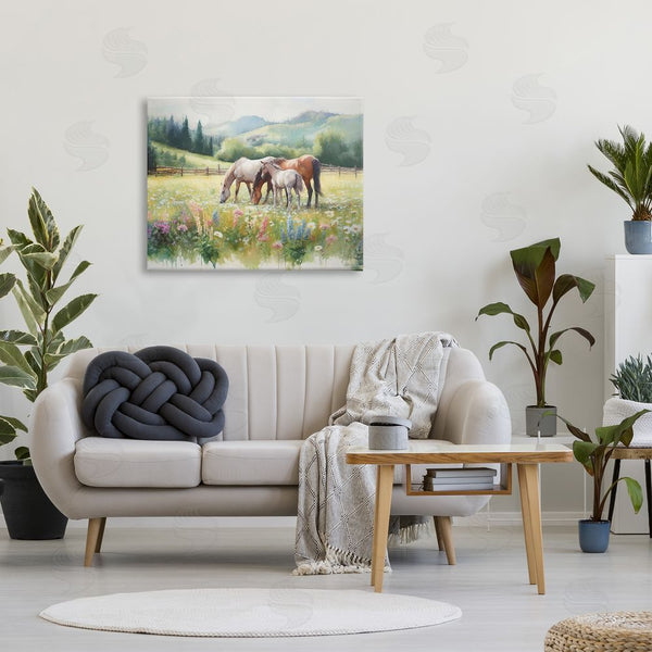 Stupell Industries Ramona Murdock | Horses In Spring Meadow Wall Art