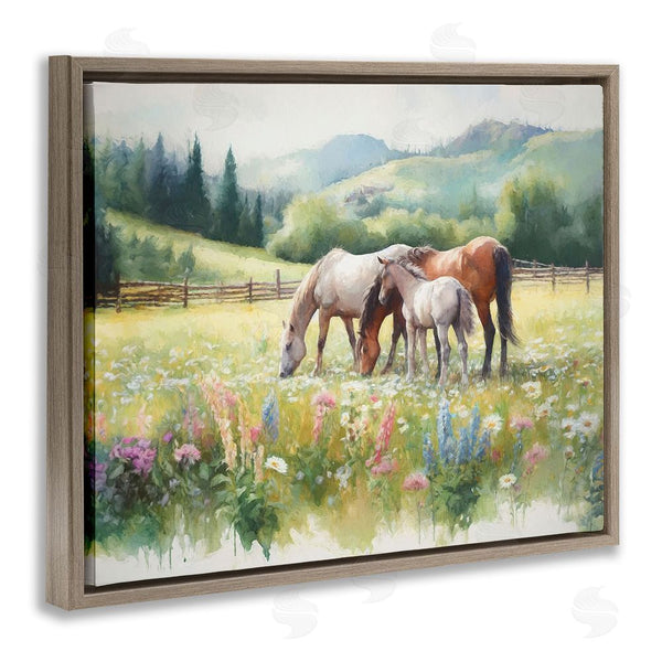Stupell Industries Ramona Murdock | Horses In Spring Meadow Wall Art