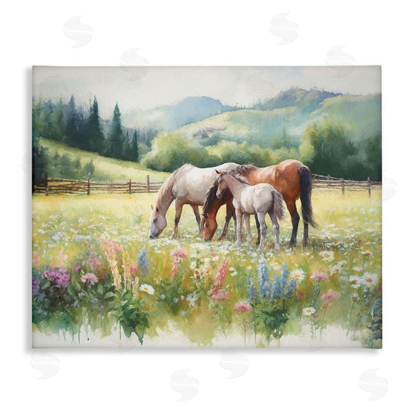 stupell industries Ramona Murdock | Horses in Spring Meadow Wall Art