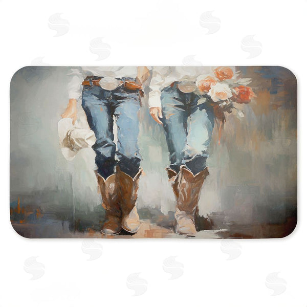 stupell industries Ramona Murdock | I'll Be Me Floral Cowgirl Anti-Fatigue Mat