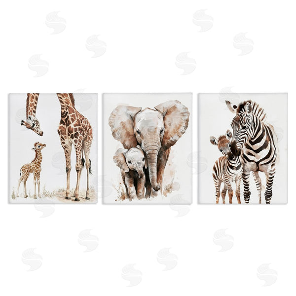 stupell industries Ramona Murdock | Jungle Animal Babies with Mothers Wall Art