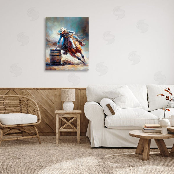 Stupell Industries Ramona Murdock | Racing Rodeo Cowgirl Wall Art