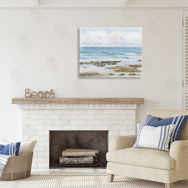 Stupell Industries Ramona Murdock | Rocky Shore Beach Waves Wall Art