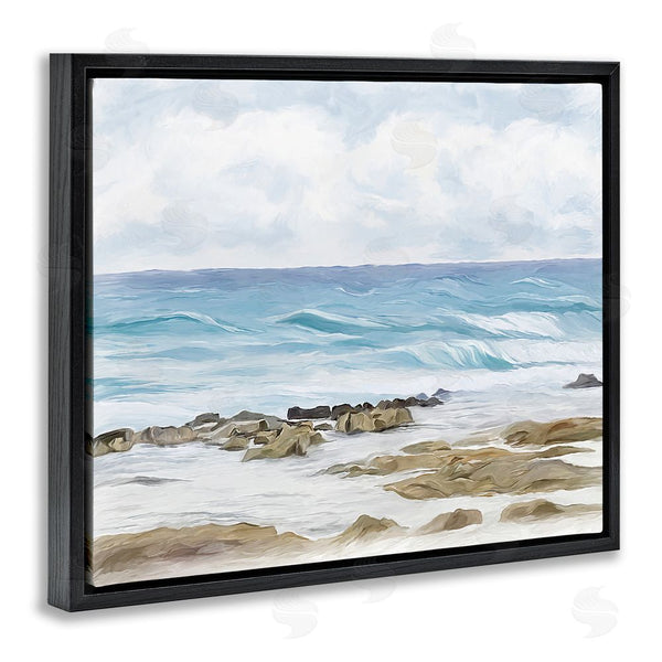 Stupell Industries Ramona Murdock | Rocky Shore Beach Waves Wall Art