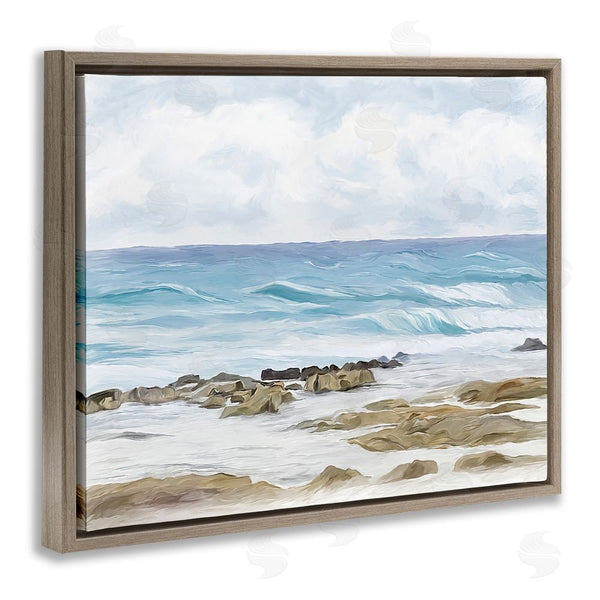 Stupell Industries Ramona Murdock | Rocky Shore Beach Waves Wall Art