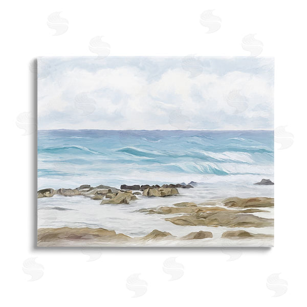 stupell industries Ramona Murdock | Rocky Shore Beach Waves Wall Art
