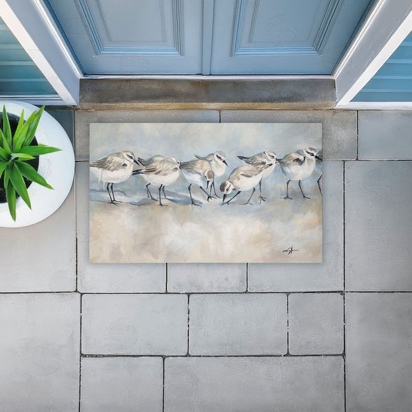 Stupell Industries Ramona Murdock | Shore Birds In A Line Non-Woven Door Mat