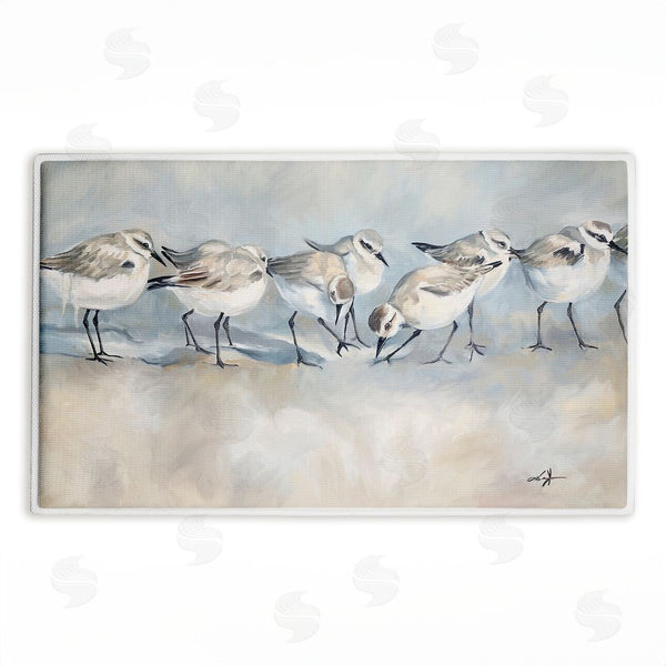stupell industries Ramona Murdock | Shore Birds In A Line Plush Bath Mat