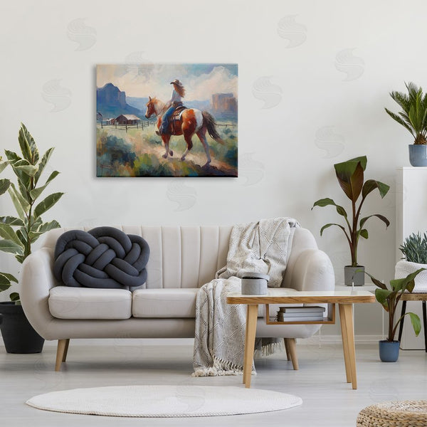 Stupell Industries Ramona Murdock | Southwestern Cowgirl Landscape Wall Art