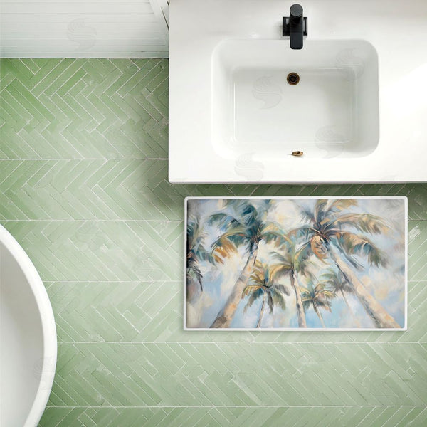 Stupell Industries Ramona Murdock | Swaying Palms Abstract Plush Bath Mat