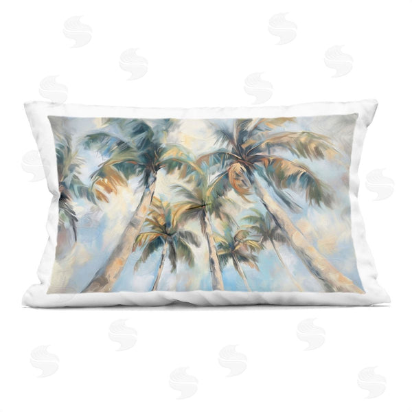 stupell industries Ramona Murdock | Swaying Palms with Soft Clouds Printed Throw Pillow