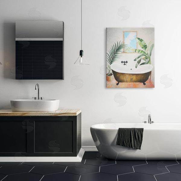 Stupell Industries Ramona Murdock | Tub With Tropical Plants Wall Art