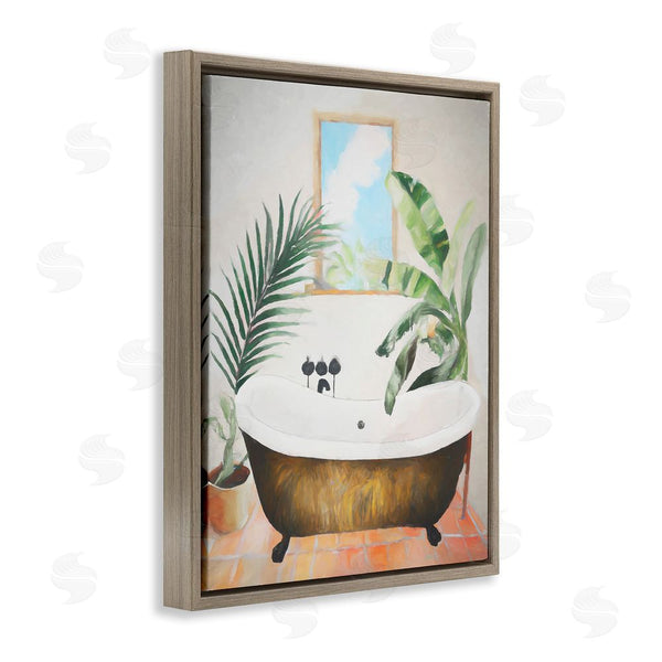 Stupell Industries Ramona Murdock | Tub With Tropical Plants Wall Art