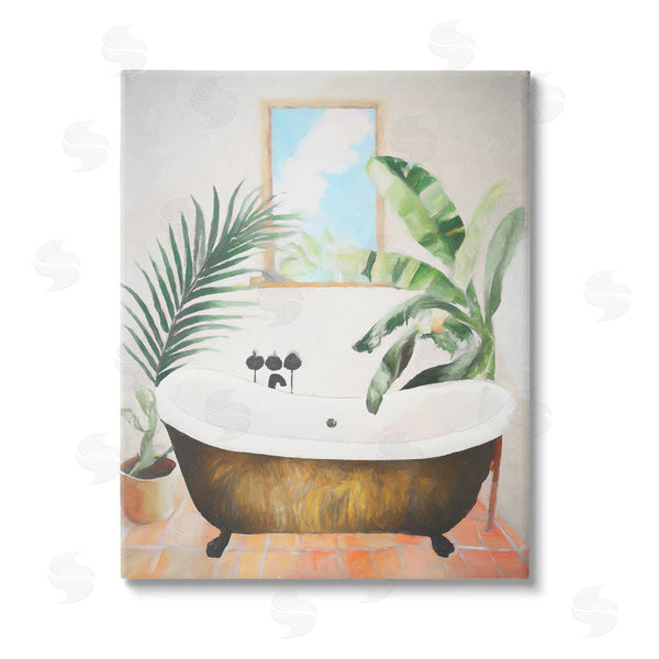stupell industries Ramona Murdock | Tub with Tropical Plants Wall Art