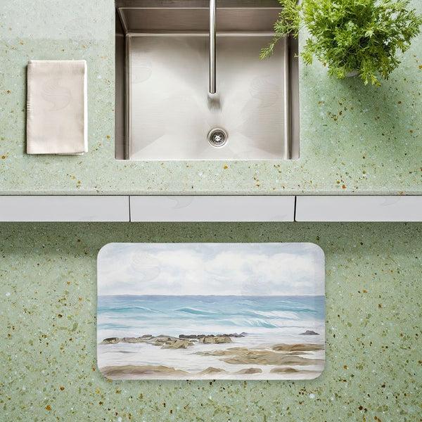 Stupell Industries Ramona Murdock | Wave Therapy Rocky Shore Anti-Fatigue Mat