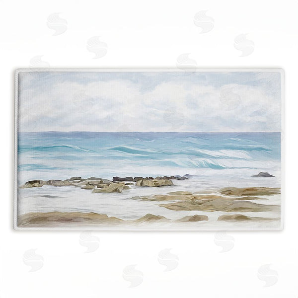stupell industries Ramona Murdock | Wave Therapy Rocky Shore Plush Bath Mat