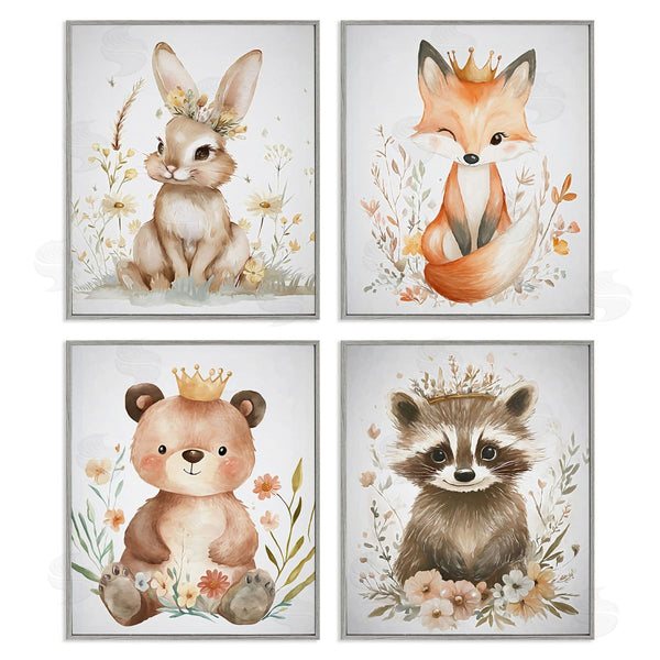 Stupell Industries Ramona Murdock | Whimsical Crowned Baby Animals Wall Art