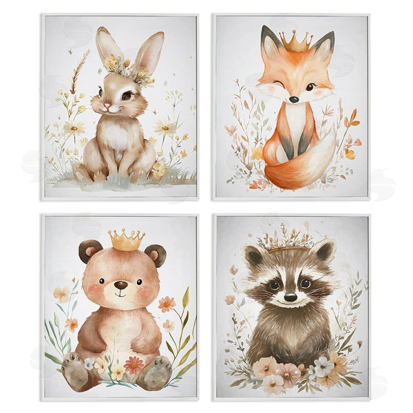 Stupell Industries Ramona Murdock | Whimsical Crowned Baby Animals Wall Art