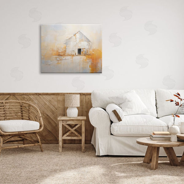 Stupell Industries Ramona Murdock | White Abstract Barn Painting Wall Art