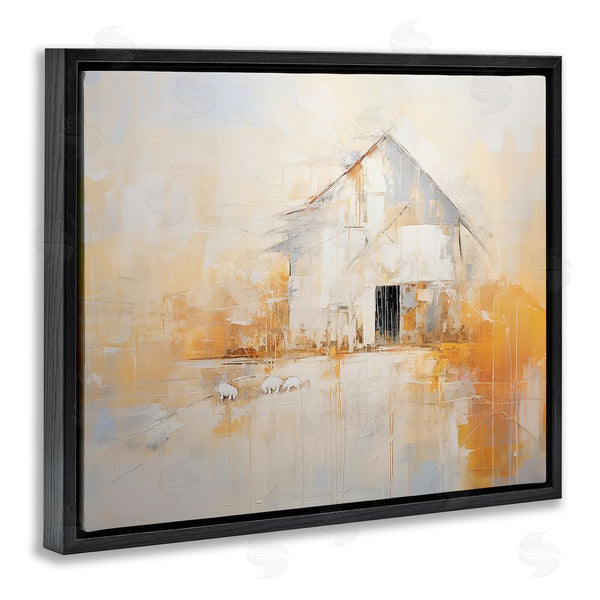 Stupell Industries Ramona Murdock | White Abstract Barn Painting Wall Art