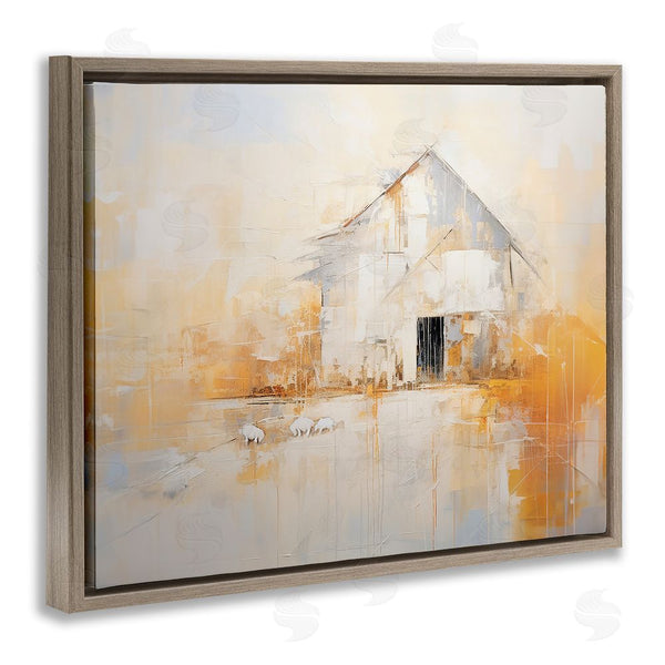 Stupell Industries Ramona Murdock | White Abstract Barn Painting Wall Art