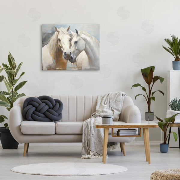Stupell Industries Ramona Murdock | White Country Horses Wall Art